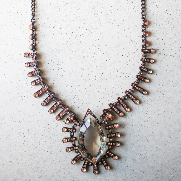 Free People Jewelry - Long Pendant necklace Maroon Crystal Boho